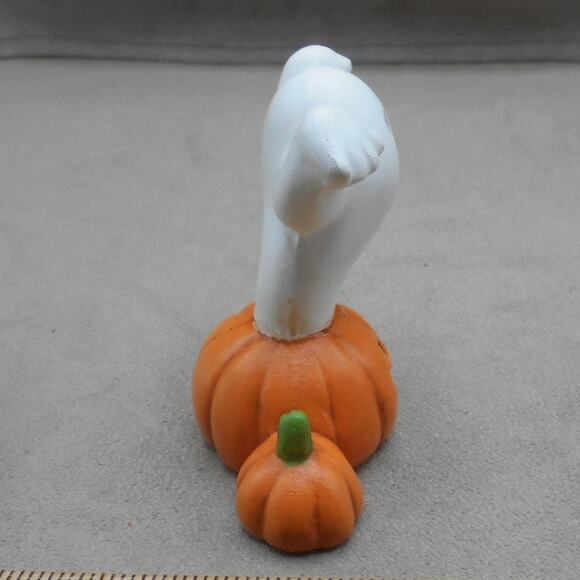 Ghost Popping Out of Pumpkin Trio Vintage Halloween Ceramic 2.5" Hand Painted - Picture 5 of 8